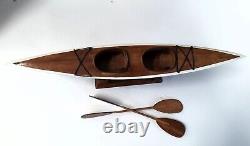 Double Kayak Wood Display Canoe Model 15 Fully Assembled EUC