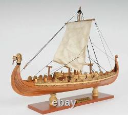 Drakkar Dragon Viking Sailboat 15 Wood Model Ship Assembled