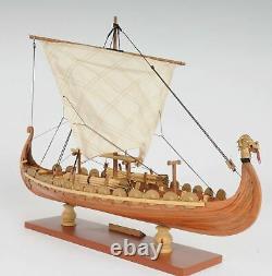 Drakkar Dragon Viking Sailboat 15 Wood Model Ship Assembled