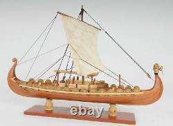 Drakkar Dragon Viking Sailboat 15 Wood Model Ship Assembled