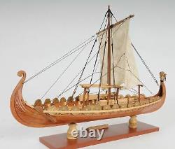 Drakkar Dragon Viking Sailboat 15 Wood Model Ship Assembled