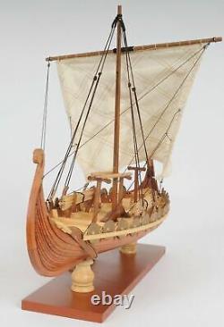 Drakkar Dragon Viking Sailboat 15 Wood Model Ship Assembled