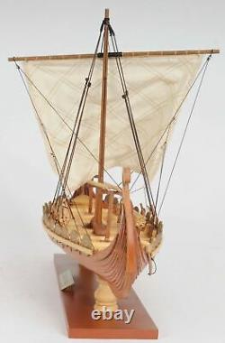 Drakkar Dragon Viking Sailboat 15 Wood Model Ship Assembled