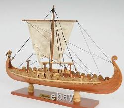 Drakkar Dragon Viking Sailboat 15 Wood Model Ship Assembled