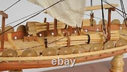 Drakkar Dragon Viking Sailboat 15 Wood Model Ship Assembled