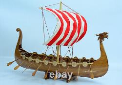 Drakkar Viking Handmade Wooden Boat 24