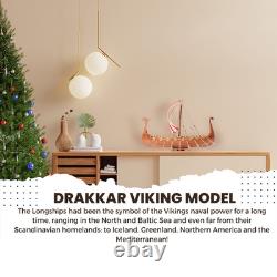 Drakkar Viking Historic Boat Model 25 Inches Handmade Wooden Fully Assembled