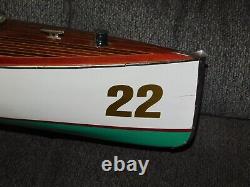Drexel Heritage Replica of Chris Craft Wooden Model Racing Boat #22 SPEED BOAT