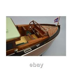 Dumas 1929 Commuter Boat Wooden Model Kit, 1/12 Scale, black