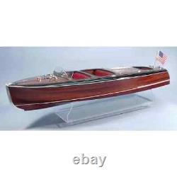 Dumas 1938 Chris-Craft 24ft Triple Cockpit Barrel Back Wooden Boat Kit, 1/8 Sca