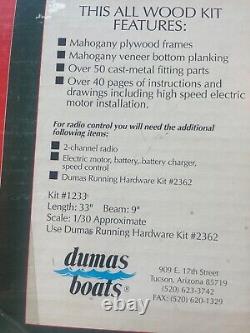 Dumas PT 109 older wooden model complete with extras never started