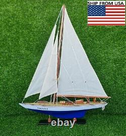 Endeavour Model Wooden Ship 24-inch Handmade Decor Home Display for Ship Lovers