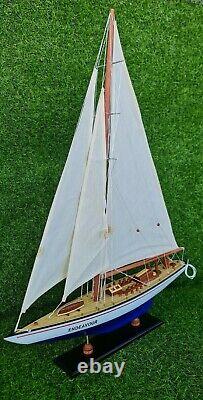 Endeavour Model Wooden Ship 24-inch Handmade Decor Home Display for Ship Lovers