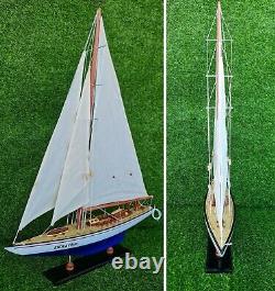 Endeavour Model Wooden Ship 24-inch Handmade Decor Home Display for Ship Lovers