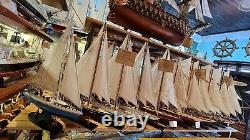 Endeavour Model Wooden Ship 24-inch Handmade Decor Home Display for Ship Lovers