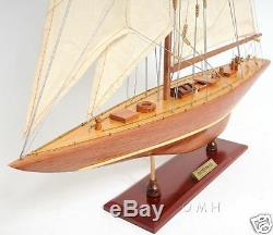 Enterprise 1930 America's Cup Yacht J Class Boat Wooden Model 25 Sailboat New