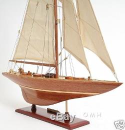 Enterprise 1930 America's Cup Yacht J Class Boat Wooden Model 25 Sailboat New