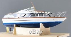 Fairey Huntsman 31 23.5 Boat Model Wooden boat kit and stand 1/16 scale