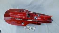 Ferrari Hydroplane 20 Wooden Speed Boat Replica Wood Model Boat L50 Handmade