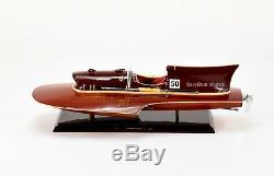 Ferrari Hydroplane 22 Handcrafted Wooden Racing Boat Model