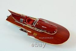 Ferrari Hydroplane 22 Handcrafted Wooden Racing Boat Model