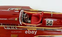 Ferrari Hydroplane 22 Handcrafted Wooden Racing Boat Model