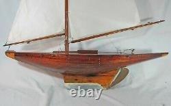 Fine Large Antique / Vintage Planked Wooden Model Sailing Boat Pond Yacht 1900