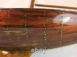 Fine Large Antique / Vintage Planked Wooden Model Sailing Boat Pond Yacht 1900