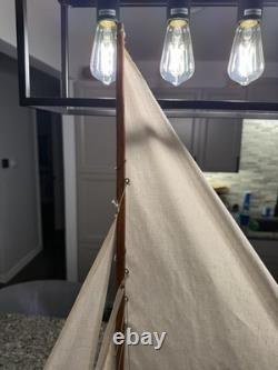 Fine Quality Planked Display Model Sailboat Sloop 33L 37T With Brass Fittings