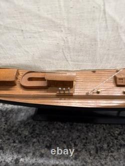 Fine Quality Planked Display Model Sailboat Sloop 33L 37T With Brass Fittings