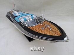 Free Shipping New Riva Aquarama 21 White-Blue Seat Quality Wood Model Boat L50