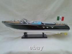 Free Shipping New Riva Aquarama 21 White-Blue Seat Quality Wood Model Boat L50