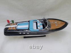 Free Shipping New Riva Aquarama 21 White-Blue Seat Quality Wood Model Boat L50