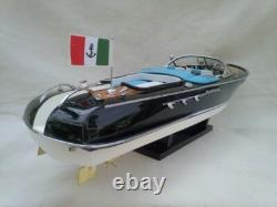 Free Shipping New Riva Aquarama 21 White-Blue Seat Quality Wood Model Boat L50