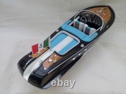 Free Shipping New Riva Aquarama 21 White-Blue Seat Quality Wood Model Boat L50