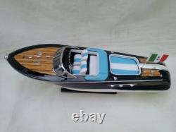 Free Shipping New Riva Aquarama 21 White-Blue Seat Quality Wood Model Boat L50