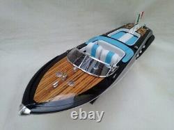 Free Shipping New Riva Aquarama 21 White-Blue Seat Quality Wood Model Boat L50