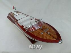 Free Shipping Quality Riva Aquarama 26 Wood Model Boat L60cm White Seat