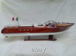 Free Shipping Quality Riva Aquarama 26 Wood Model Boat L60cm White Seat