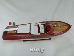 Free Shipping Quality Riva Aquarama 26 Wood Model Boat L60cm White Seat