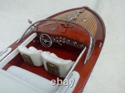 Free Shipping Quality Riva Aquarama 26 Wood Model Boat L60cm White Seat