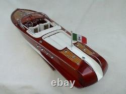 Free Shipping Quality Riva Aquarama 26 Wood Model Boat L60cm White Seat