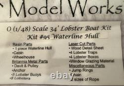 Frenchman River Lobster Boat Kit O Scale (148) Wooden Model Kit, Traps, Buoys