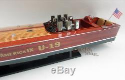 Gar Wood Miss America IX U-19 32 Handmade Wooden Model Racing Boat