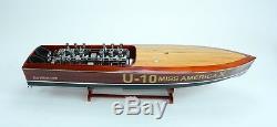 Gar Wood Miss America X 32 Handcrafted Wooden Model Race Boat Model