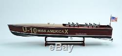 Gar Wood Miss America X 32 Handmade Wooden Model Race Boat Model