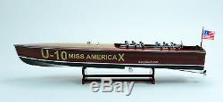 Gar Wood Miss America X 32 Handmade Wooden Model Racing Boat Model