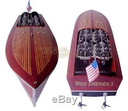 Gar Wood Miss America X U-10 32 Handmade Wooden Model Racing Boat