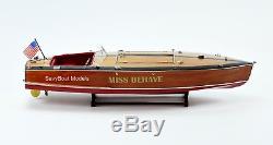 Gar Wood Speedster Miss Behave Handmade Wooden Classic Boat Model 32