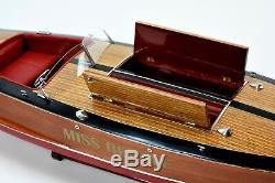 Gar Wood Speedster Miss Behave Handmade Wooden Classic Boat Model 32